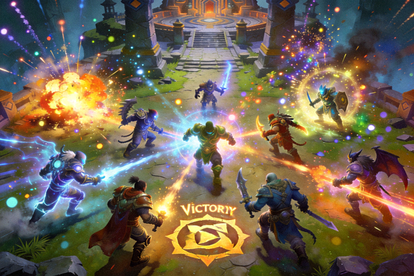 DOTA2团战胜利画面，技能特效绚丽，英雄集结推进