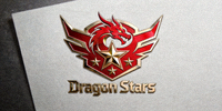 亚洲电竞新锐Dragon Stars俱乐部龙星标志，红金配色